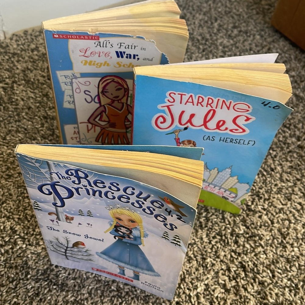 Kids books bundle of 3 paperback books see notes 2nd to 3rd grade reading FLAWS
